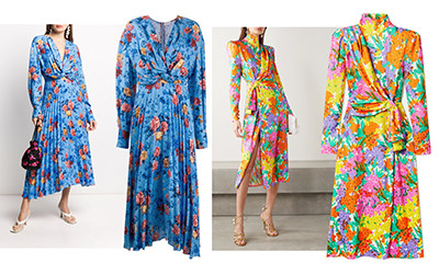 Модные шелковые платья в цветочный принт весна-лето 2020