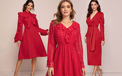 10 красных платьев с длинным рукавом ко дню Святого Валентина не дороже 25$
